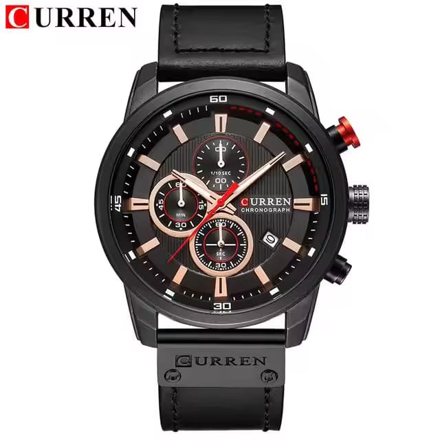 Curren 8291 Fashion Men Watches Top Brand Waterproof Watch For Men Black
