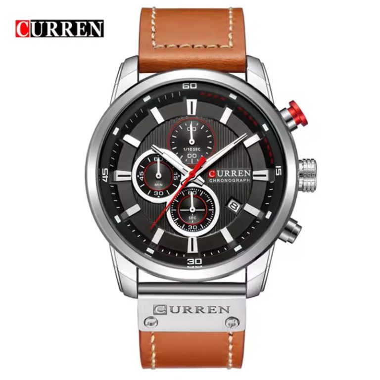 Curren 8291 Fashion Men Watches Top Brand Waterproof Watch For Men Silver black