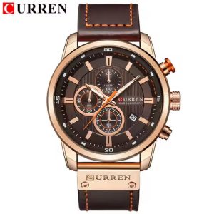 Curren 8291 Fashion Men Watches Top Brand Waterproof Watch For Men Rose Coffee