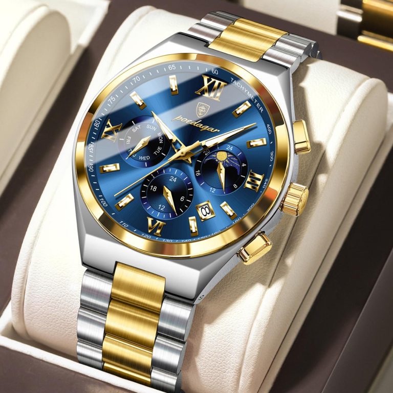 POEDAGAR 688 Men Watch Waterproof Luminous Date Chronograph Man Watche Blou