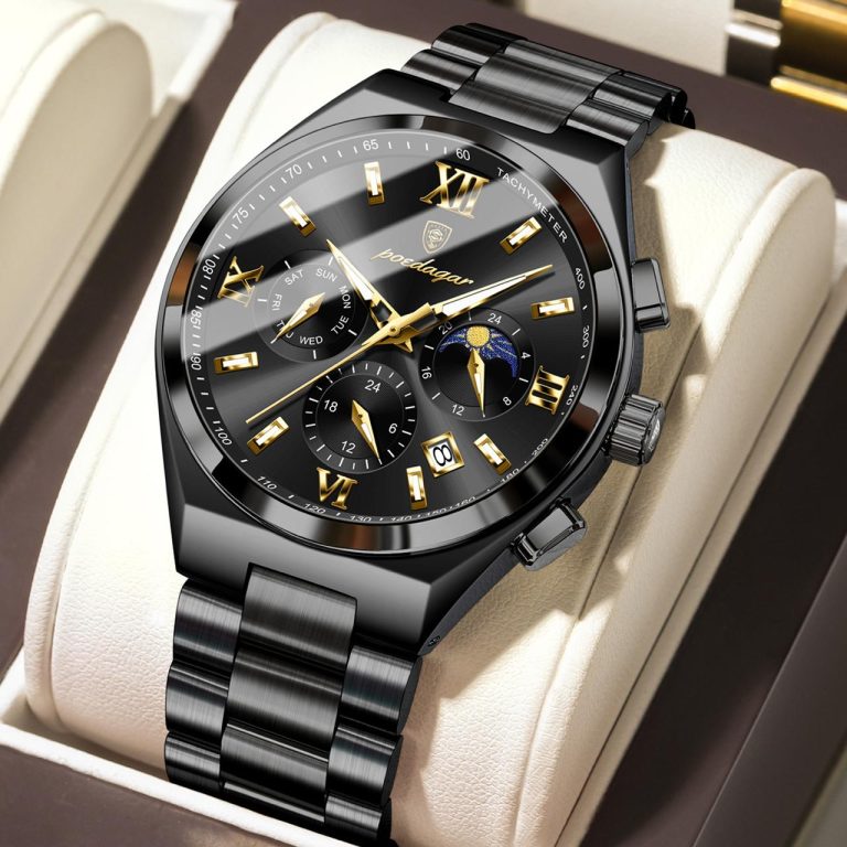 POEDAGAR 688 Men Watch Waterproof Luminous Date Chronograph Man Watche Black