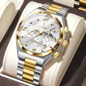 POEDAGAR 688 Men Watch Waterproof Luminous Date Chronograph Man Watche white