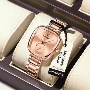 POEDAGAR 783 Waterproof Luminous Hands Ladies Watch Luxury Rose Gold