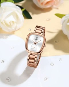 POEDAGAR 783 Waterproof Luminous Hands Ladies Watch Luxury Rose Gold$white