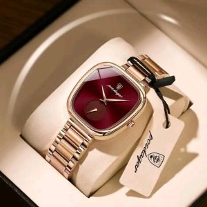 POEDAGAR 783 Waterproof Luminous Hands Ladies Watch Luxury Rose Gold$red