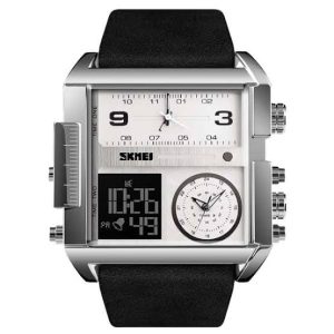 Skmei1584 fashion men watch sports leather quartz waterproof digital