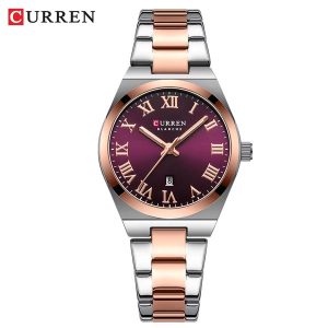 Curren 9095 Original Quartz Watch For Women (Rose+Purple)