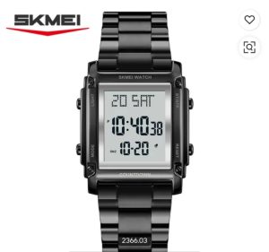 SKMEI 2550 Digital Watch Waterproof LED Lights with Stainless Steel and Luminous Alarm