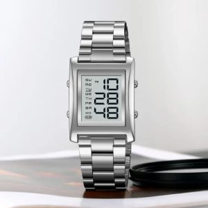 SKMEI 2550 Digital Watch Waterproof LED Lights with Stainless Steel and Luminous Alarm